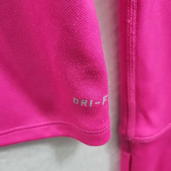 Nike Dri Fit Women's Pink Half Zip Long Sleeve Top Size M 8525-1182 - Picture 6 of 8